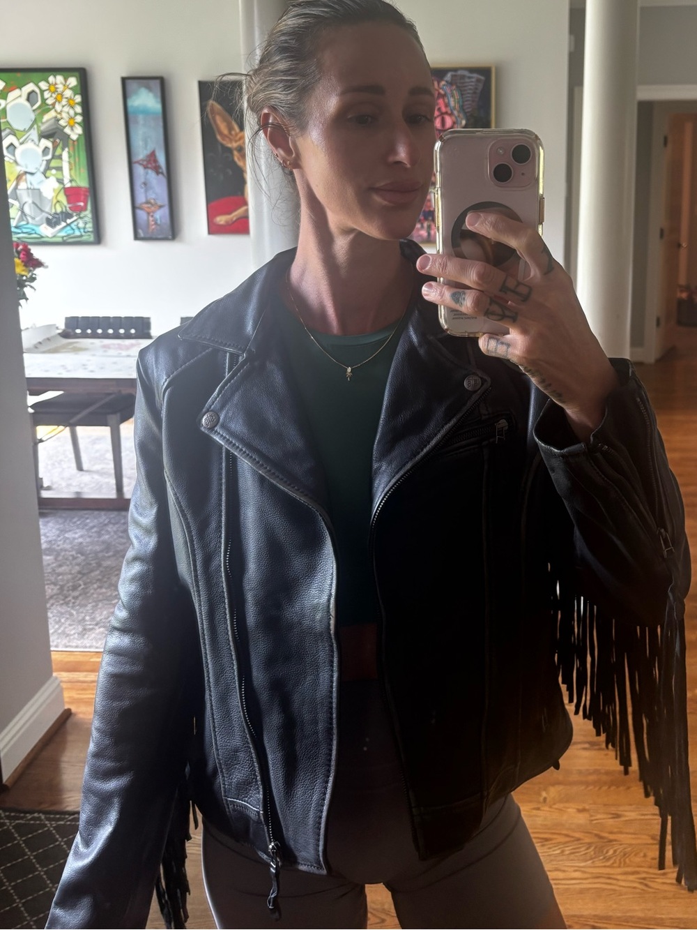 STS Ranchwear Black Leather Fringe Jacket - Picture 4 of 7
